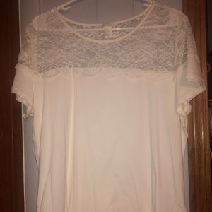 Lace short sleeve tee